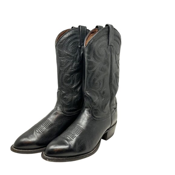 Tony Lama CZ820 Black Leather Western Boots - Men's Size 9 EE - Picture 2 of 10